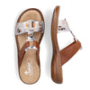 RIEKER brun sandal med metallic mønster,