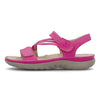 RIEKER Pink sandal med elastik og velcro,