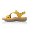 RIEKER gul sandal med elastik og velcro,