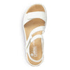 RIEKER hvid skind sandal med velcroremme,