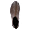 RIEKER brun støvle med lynlås og elastik,