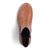 RIEKER brun kort støvle med lynlås,