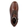 RIEKER brun skind støvle med lammefoer,