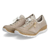 RIEKER beige sneaker med elastik snøre,