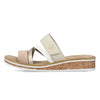 RIEKER sandal i sand/creme/guld/rosa,