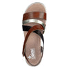 RIEKER brun skind sandal med remme,
