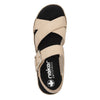 RIEKER krydsremsandal i beige nubuck,