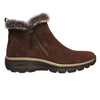 SKECHERS brun ruskind med imiteret pels,