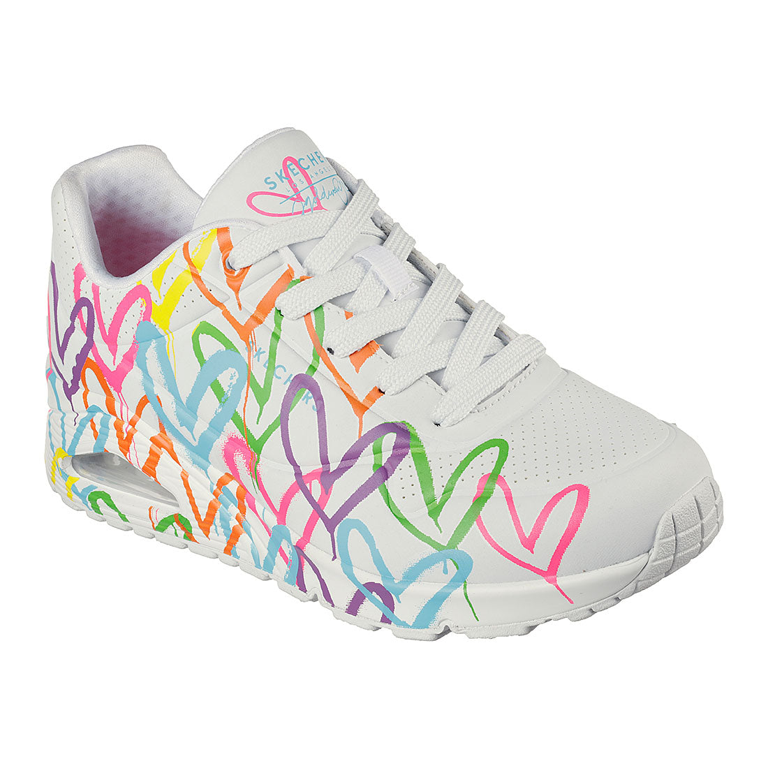 SKECHERS hvid sneaker med multicolor