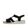 Rieker V0646-00 Sort – Komfortabel Damesandal