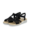Rieker V0646-00 Sort – Komfortabel Damesandal