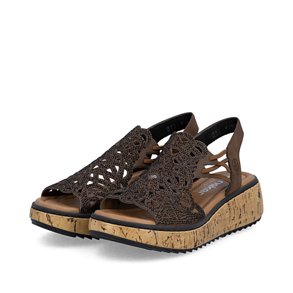 Rieker V1765-24 Brun – Komfortabel Damesandal