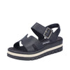Rieker V4952-00 Sort – Komfortabel Plateau Damesandal