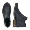 RIEKER sort støvle med lynlås og elastik,